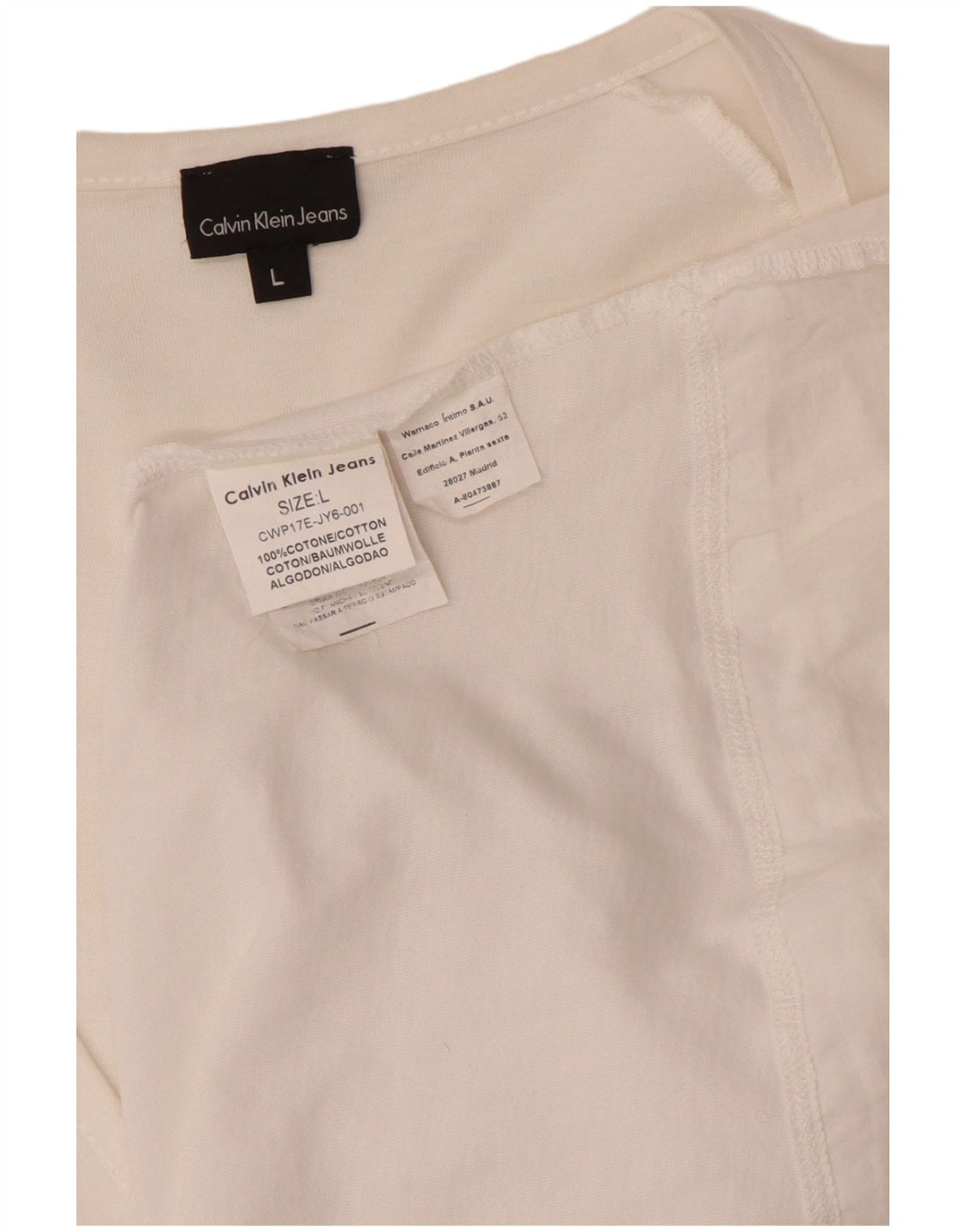 Camicetta da donna Calvin Klein Jeans Top UK 14 grande cotone bianco