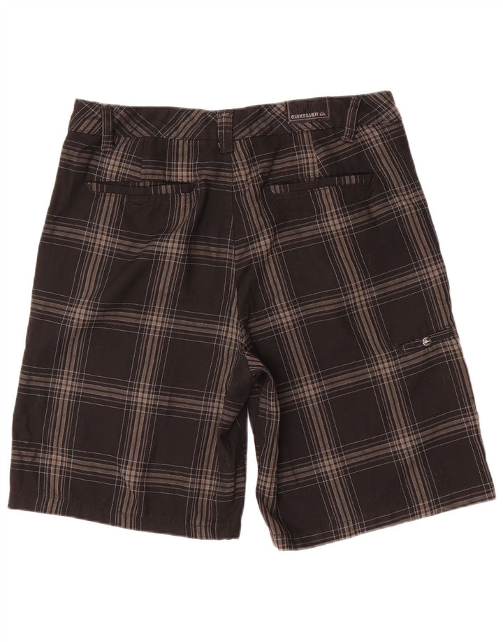Pantaloncini chino da uomo Quiksilver W34 grande poliestere a quadri neri