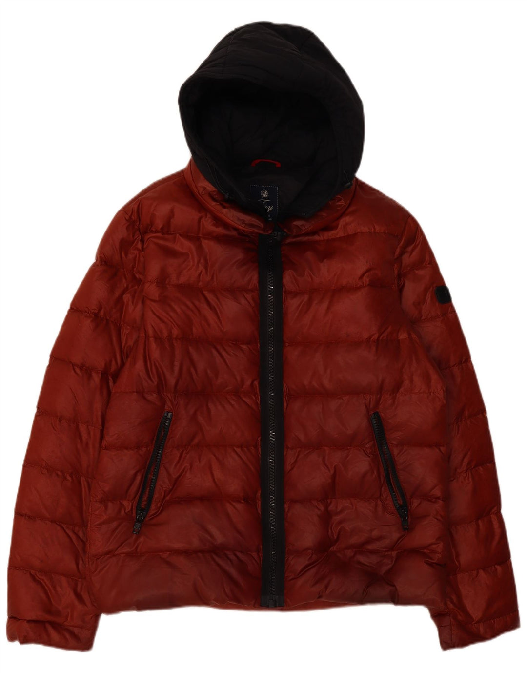 Giacca imbottita con cappuccio da uomo Fay UK 44 2XL Poliammide color block rosso