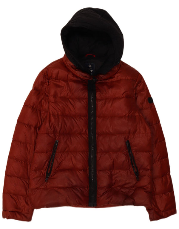 Giacca imbottita con cappuccio da uomo Fay UK 44 2XL Poliammide color block rosso