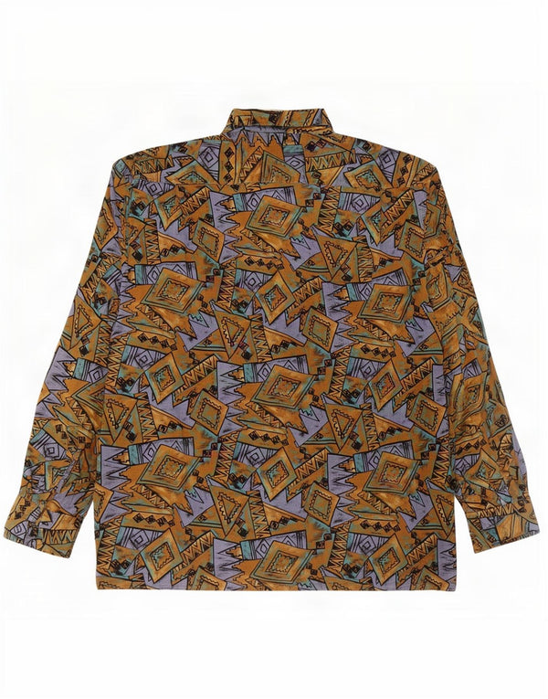 Camicia vintage da uomo in velluto a coste XL multicolore geometrica