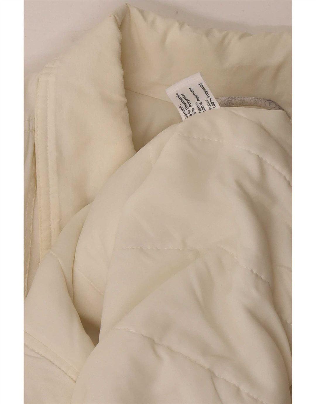 Giacca imbottita vintage da donna UK 18 XL in cotone bianco