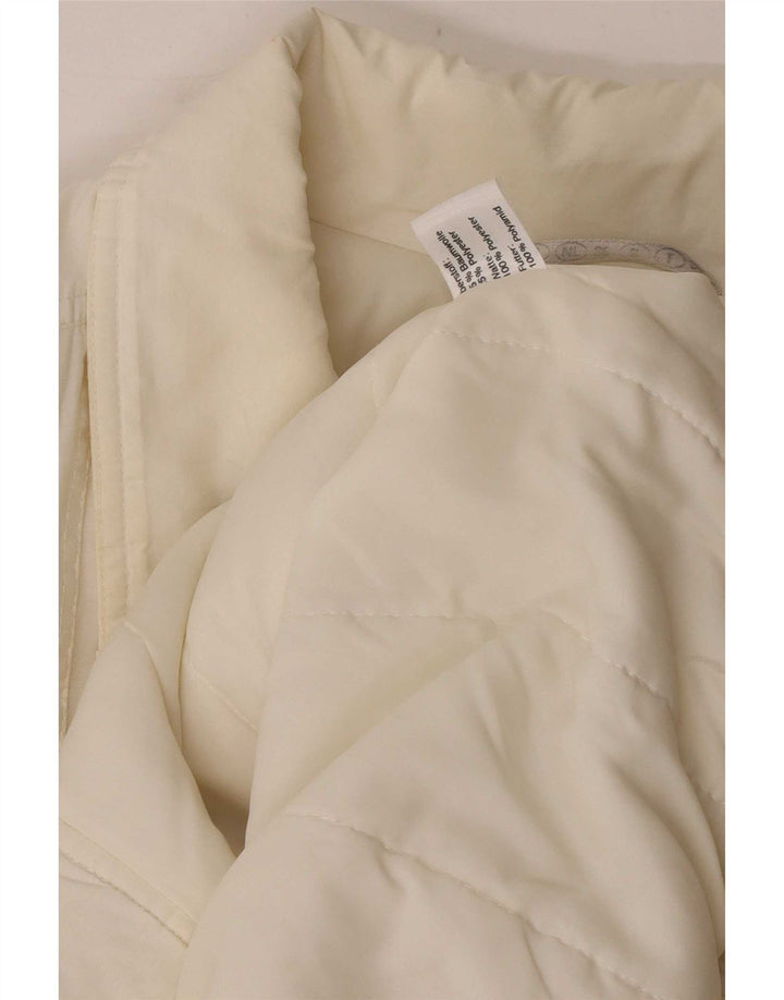 Giacca imbottita vintage da donna UK 18 XL in cotone bianco