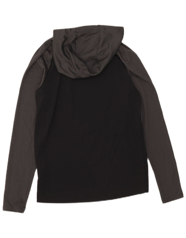Maglia Nike da uomo a maniche lunghe con cappuccio, piccola, in poliestere color block nero