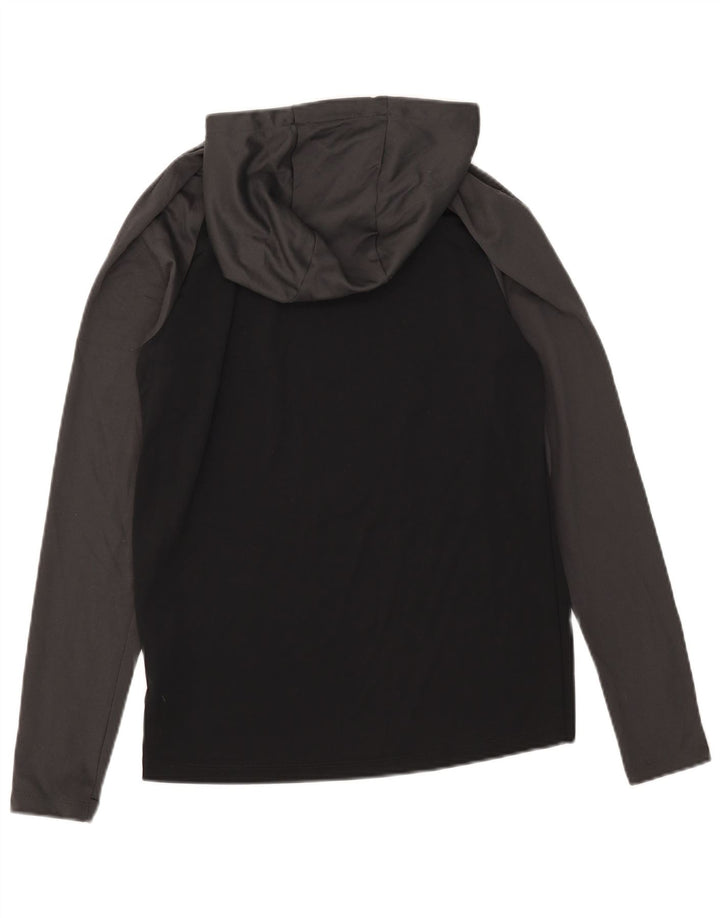Maglia Nike da uomo a maniche lunghe con cappuccio, piccola, in poliestere color block nero