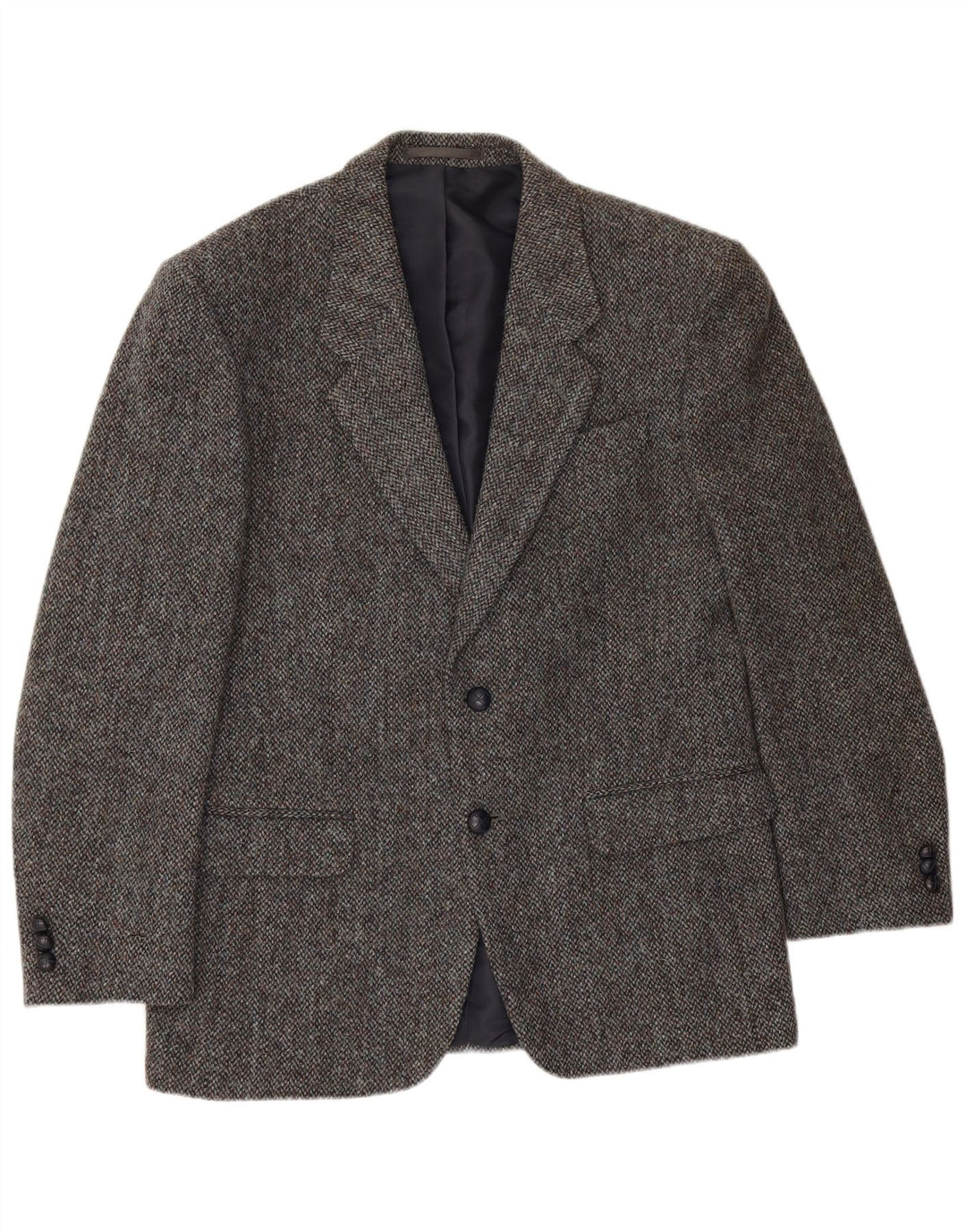 Giacca da uomo Bhs Harris Tweed Blazer UK 38 Lana nuova chiazzata grigio medio