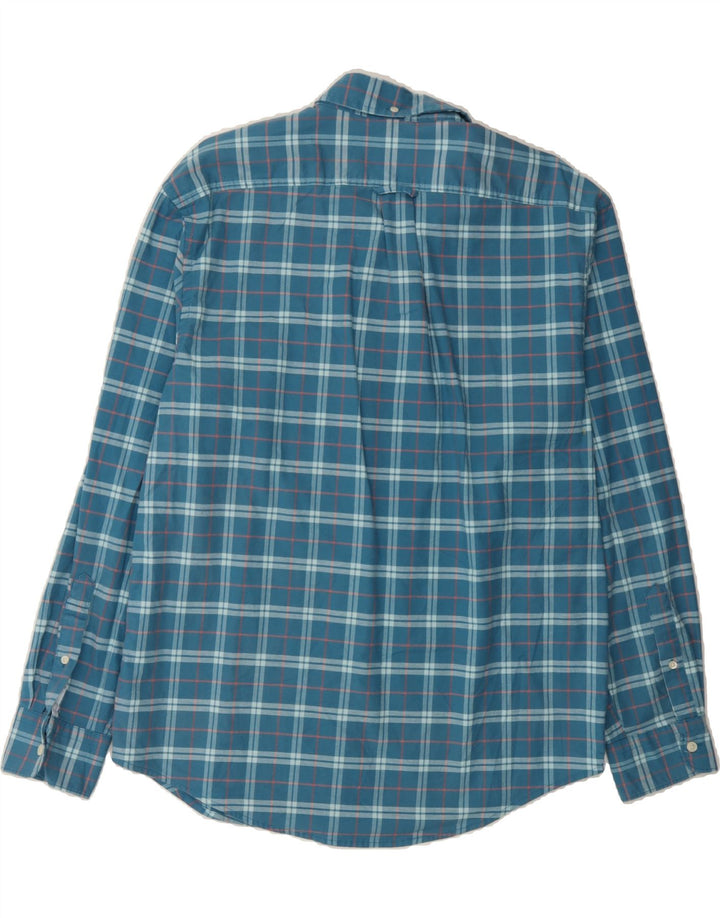 IZOD Mens Salt Water Shirt Medium Blue Check Cotton Vintage Izod and Second-Hand Izod from Messina Hembry 