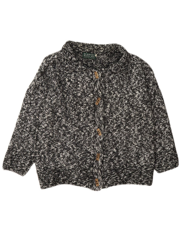 Maglione cardigan da donna Blarney UK 14 Lana grande nera screziata