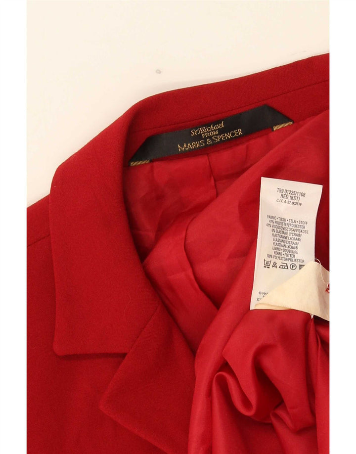 Giacca blazer lunga Marks & Spencer da donna St. Michael UK 8 piccola rossa