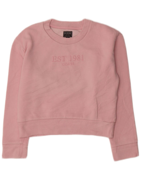 Felpa corta con grafica per ragazze Guess 13-14 anni in cotone rosa