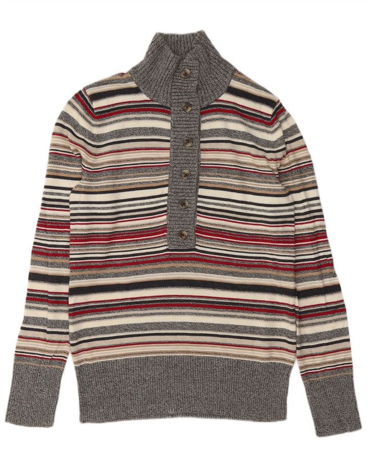 Maglione da donna Eddie Bauer con collo a bottoni UK 14 medio multicolore