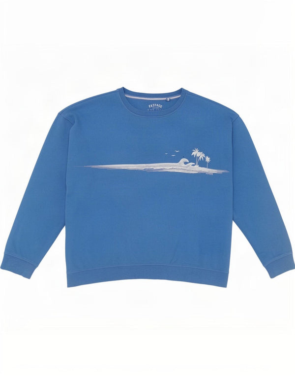 Felpa oversize con grafica da donna Fat Face UK 18 XL Cotone blu