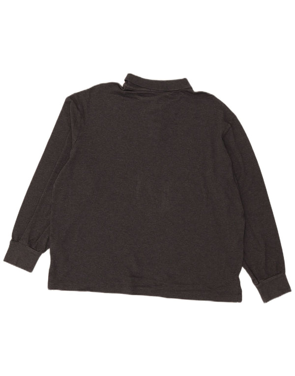 Polo Ralph Lauren da uomo a maniche lunghe dalla vestibilità classica, grande in cotone grigio