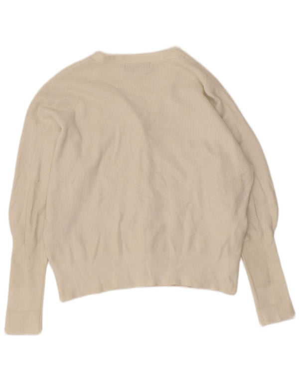 Maglione cardigan da donna Marks & Spencer UK 14 Viscosa beige medio