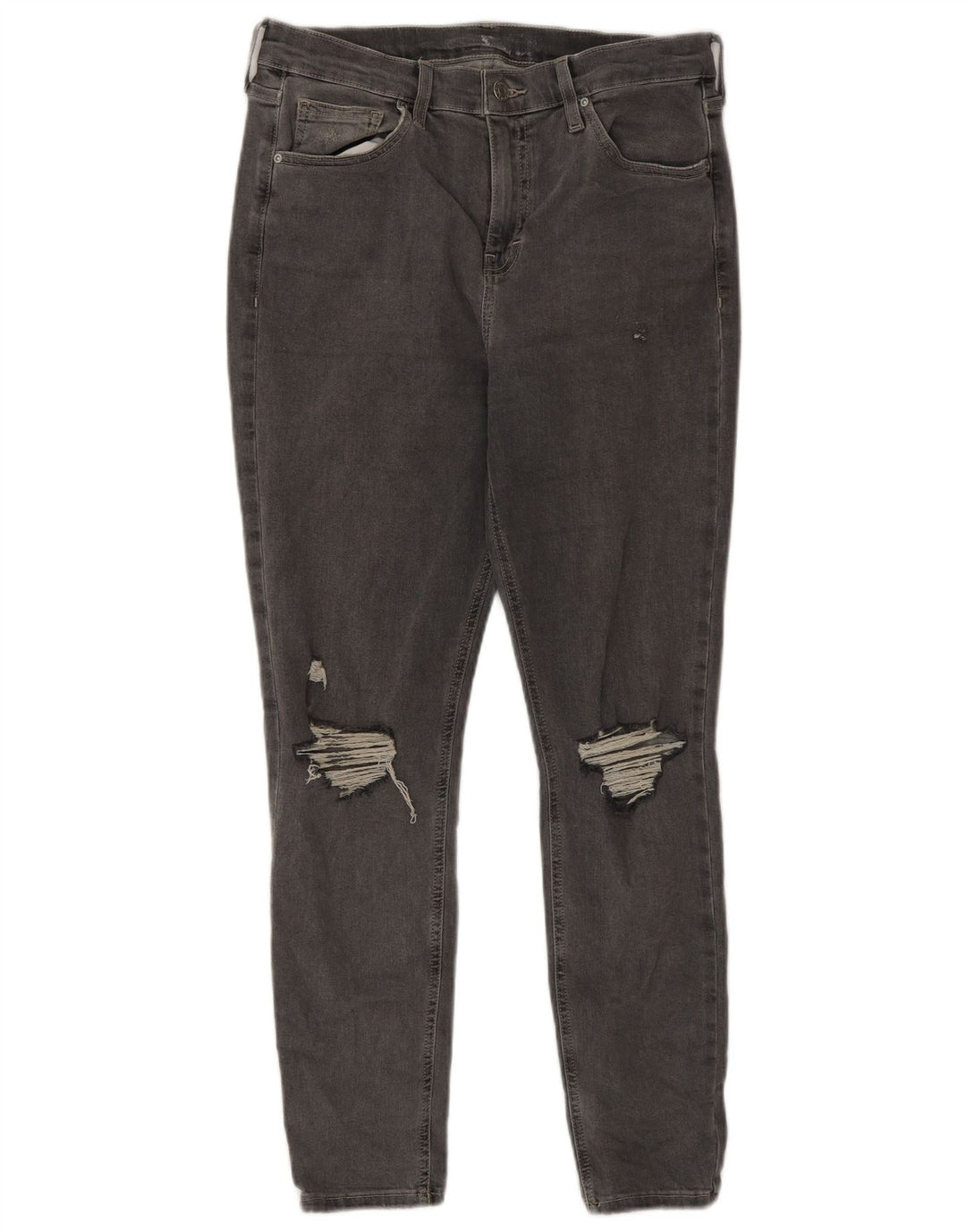 Jeans slim invecchiati da donna Topshop W30 L26 cotone grigio