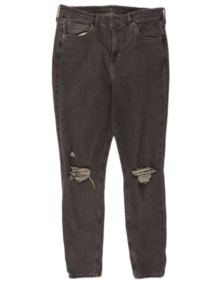 Jeans slim invecchiati da donna Topshop W30 L26 cotone grigio