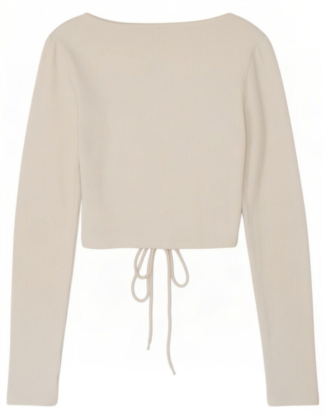 Top corto da donna Zara con allacciatura frontale a maniche lunghe UK 10 piccolo in cotone bianco