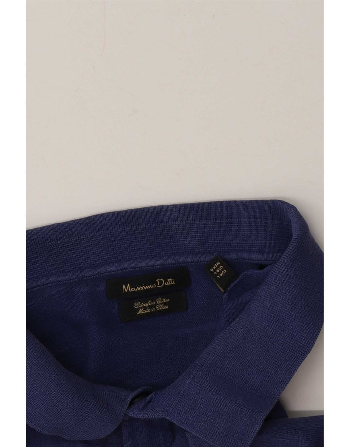 Massimo Dutti Polo da uomo grande in cotone viola