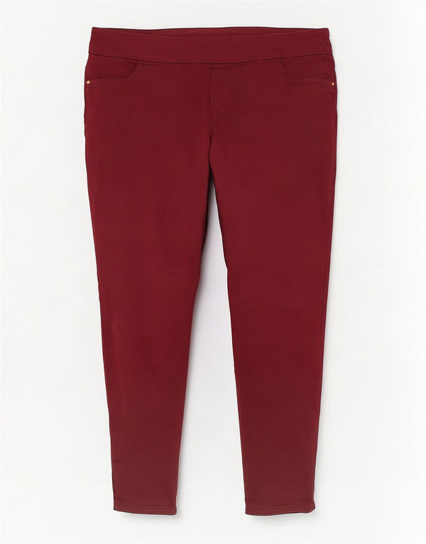 Pantaloni casual da donna Marks & Spencer Autograph UK 26 5XL W52 L30 Borgogna