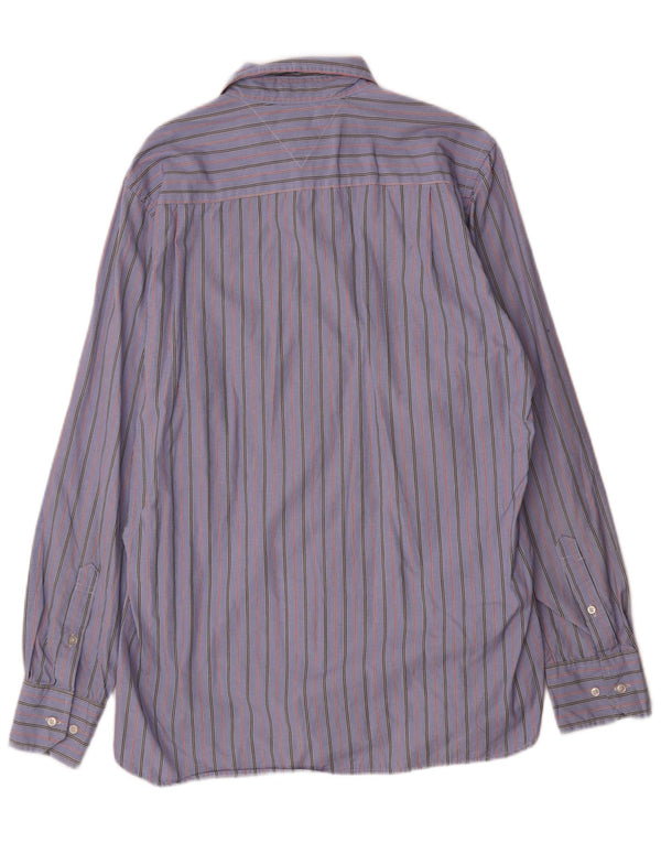 Camicia da uomo su misura Tommy Hilfiger taglia 15 1/2 16 a righe blu medio