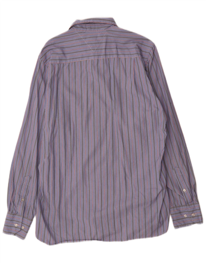 Camicia da uomo su misura Tommy Hilfiger taglia 15 1/2 16 a righe blu medio