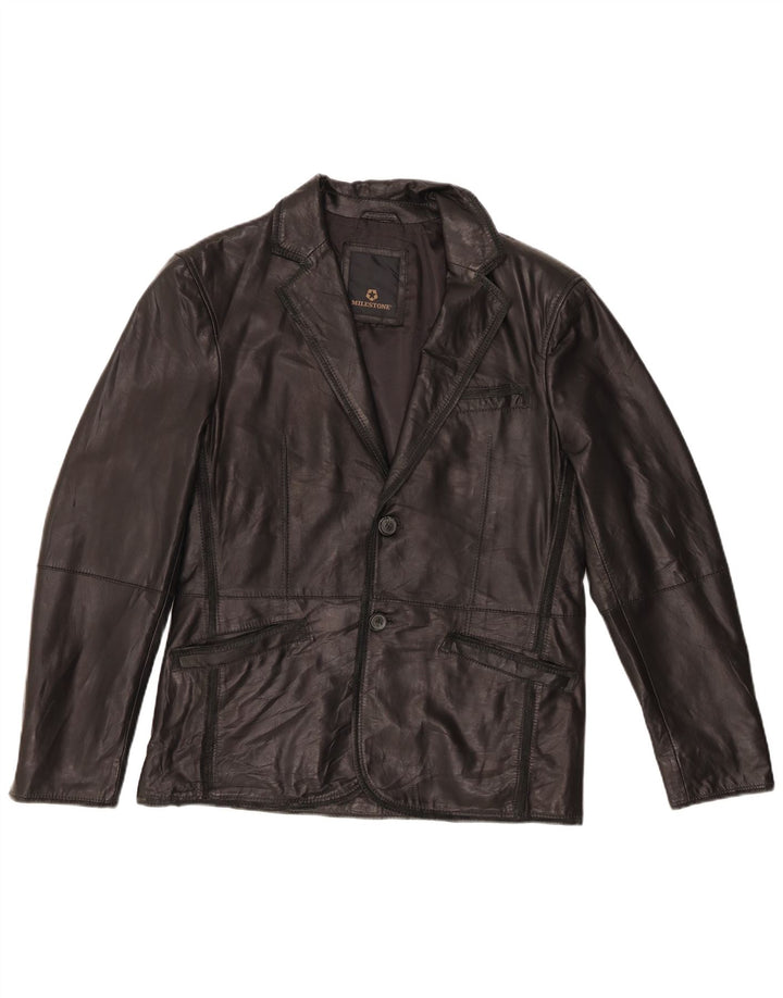 Giacca in pelle da uomo Milestone IT 48 pelle nera media