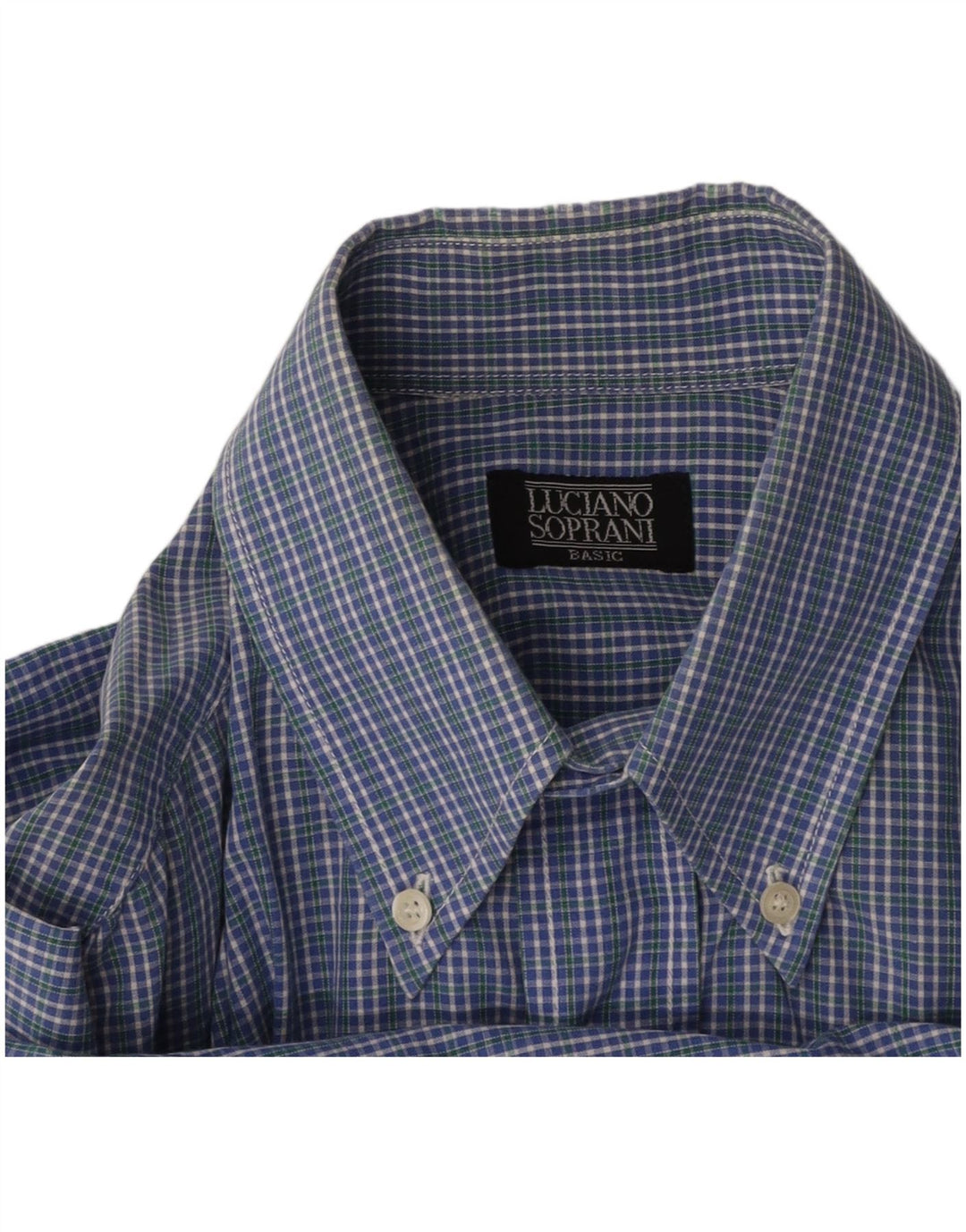 LUCIANO SOPRANI Camicia Uomo a Quadri Grandi Blu
