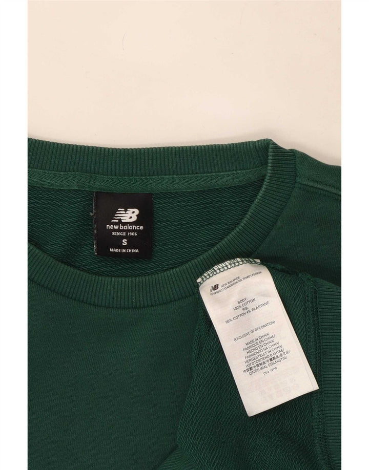 New Balance Uomo Felpa Maglione Piccolo Cotone Verde