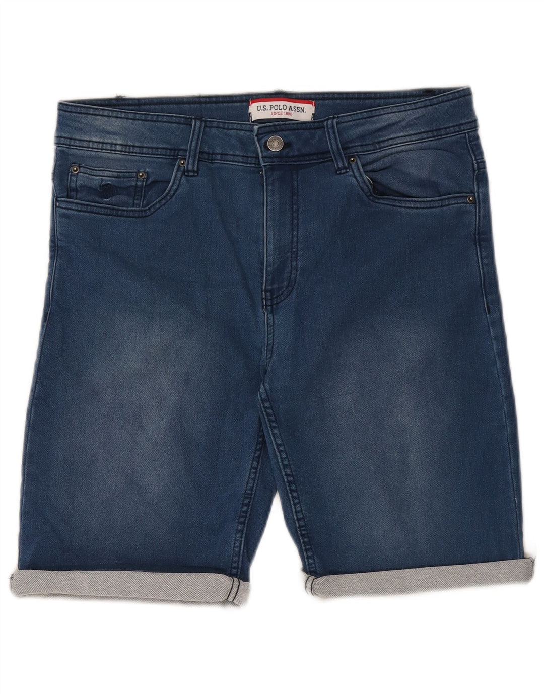 Polo Assn. degli Stati Uniti Pantaloncini di jeans vestibilità regolare da uomo W32 Poliestere blu medio