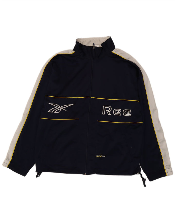 Giacca Reebok da uomo con grafica grafica, color block medio blu navy