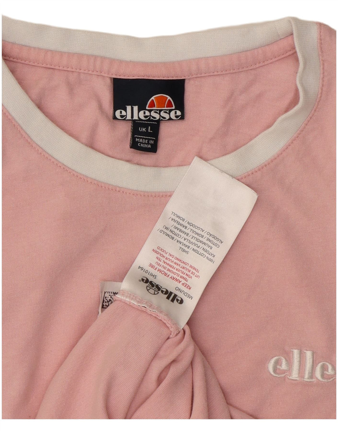 T-shirt da uomo Ellesse Top Large in cotone color block rosa