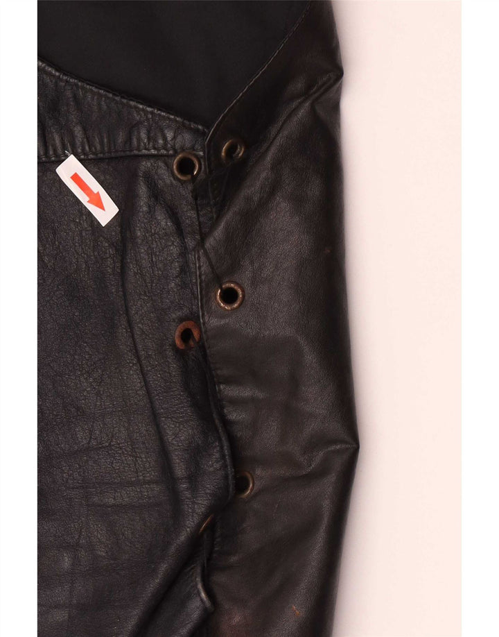 Gilet in pelle da uomo vintage piccolo motociclista nero