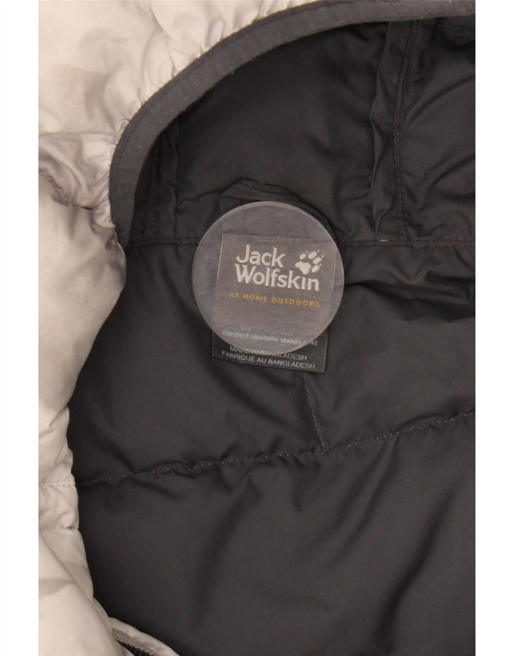 Giacca imbottita con cappuccio da donna Jack Wolfskin UK 18 XL Poliestere grigio tie-dye