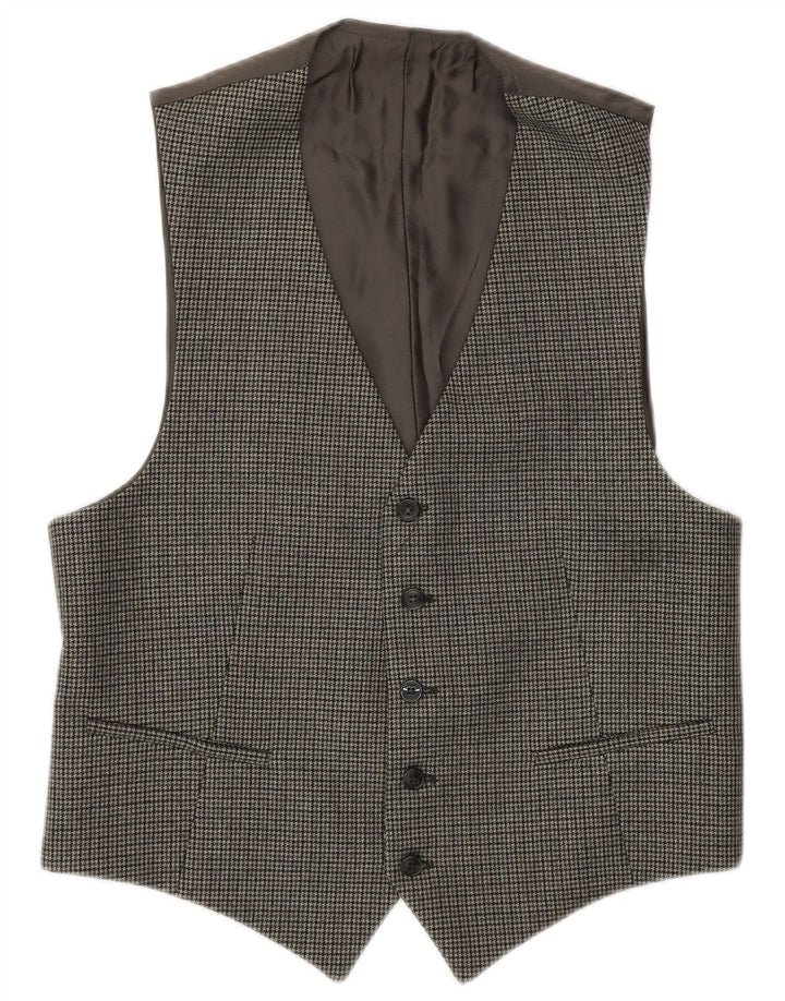 Gilet vintage da uomo pied de poule grigio medio