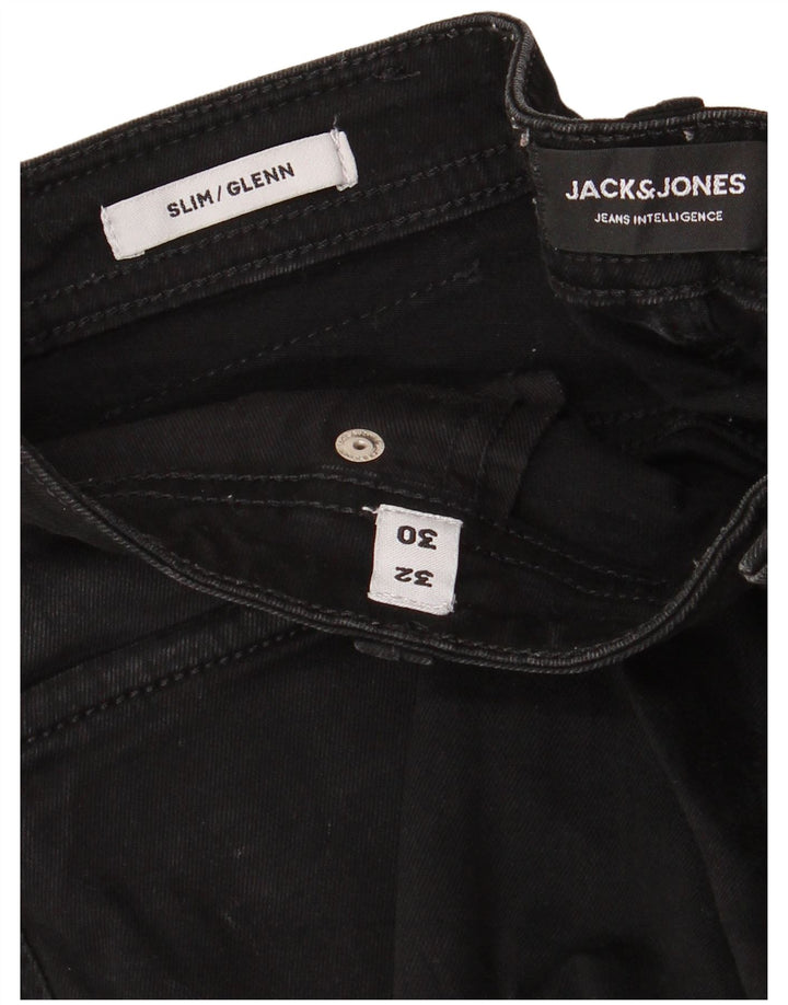 JACK & JONES Jeans slim da uomo GLENN W32 L30 cotone nero