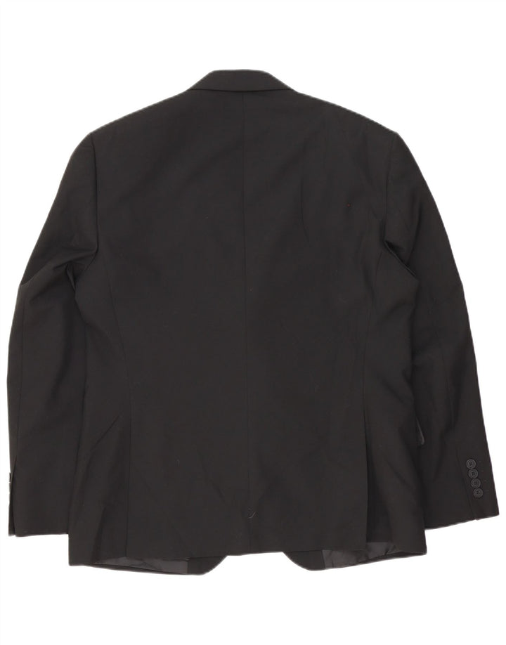 Giacca blazer corta da uomo Marks & Spencer a 2 bottoni UK 40 media nera