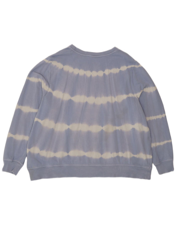 Felpa da donna Marks & Spencer vestibilità comoda maglione UK 22 2XL blu tie dye