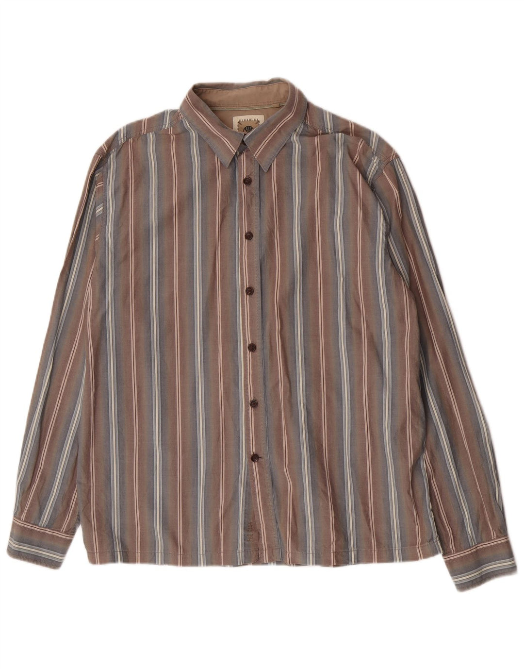 Camicia da uomo Fat Face Large in cotone a righe grigie