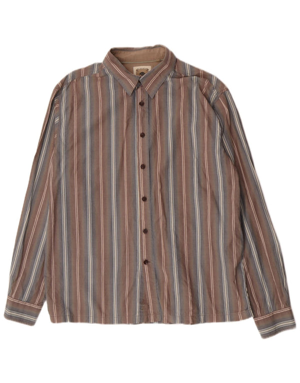 Camicia da uomo Fat Face Large in cotone a righe grigie