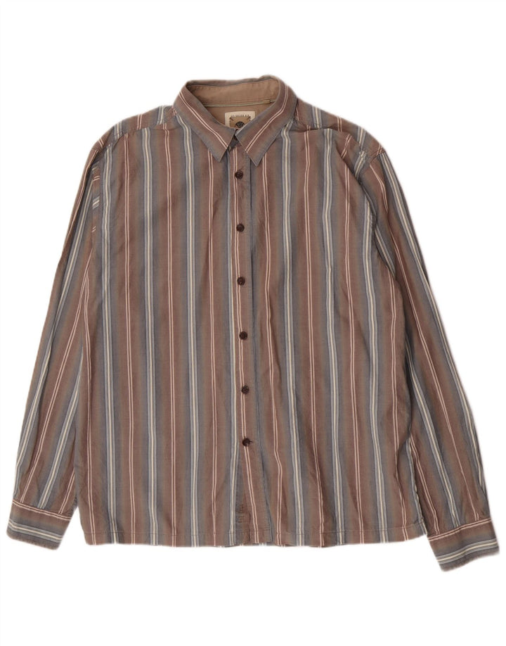 Camicia da uomo Fat Face Large in cotone a righe grigie