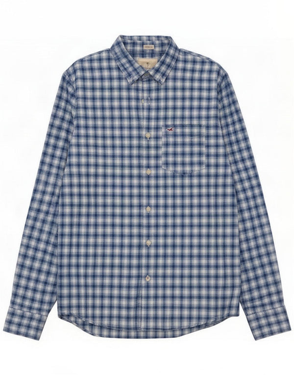 Hollister Mens Shirt Medium Blue Check Cotton
