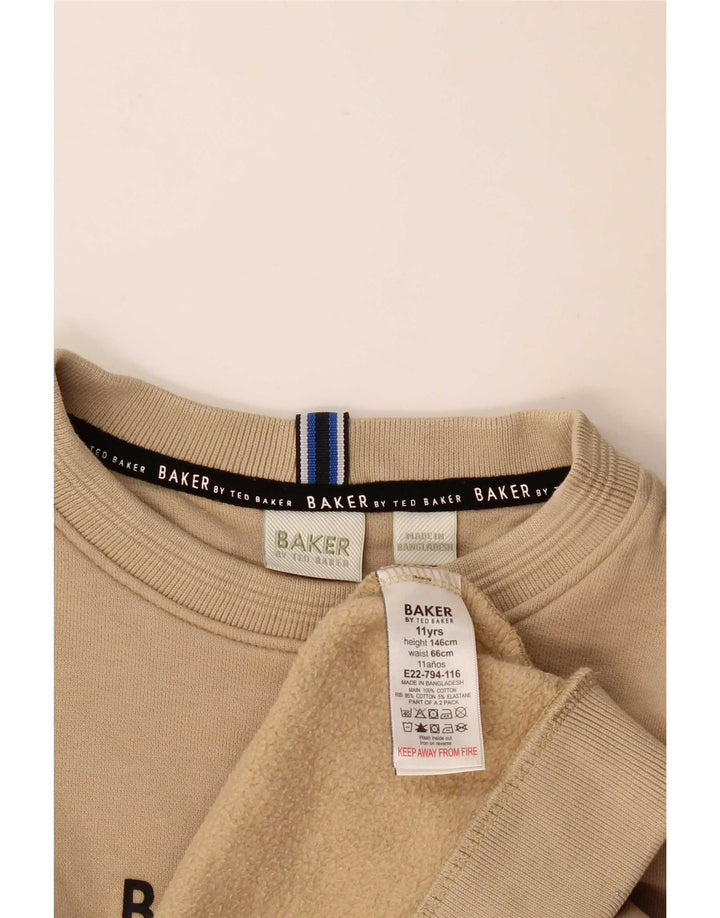 Felpa grafica da ragazzo Ted Baker, 10-11 anni, cotone beige