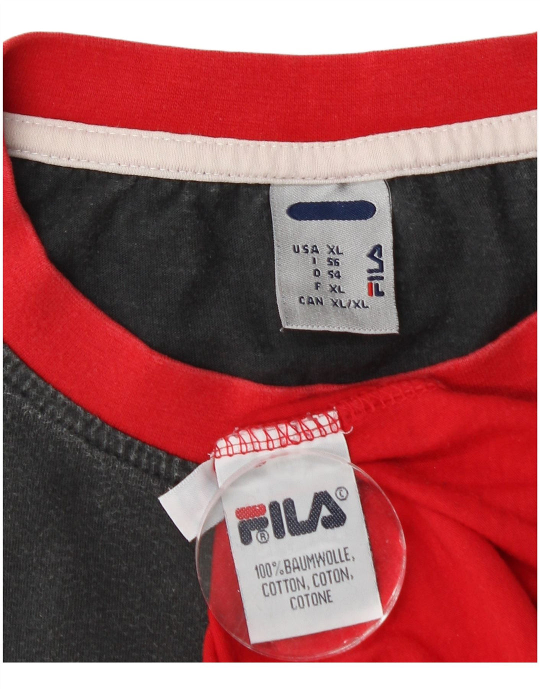 Canotta da uomo FILA XL rossa in cotone color block sportivo