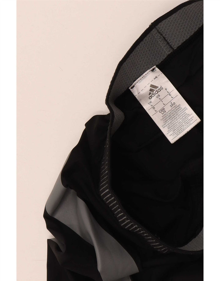 Adidas Tech Fit Crop Leggings da uomo Large Nero Colourblock in poliammide