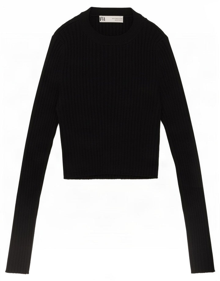 Top corto da donna Zara a maniche lunghe UK 10 piccolo nero