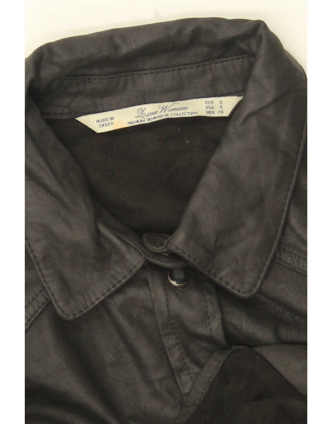 Camicia in pelle da donna Zara UK 10 piccola nera