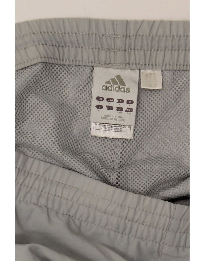 Pantaloncini da bagno da uomo Adidas grandi in poliestere grigio