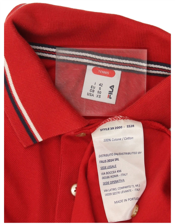 Polo da uomo Fila XS in cotone rosso