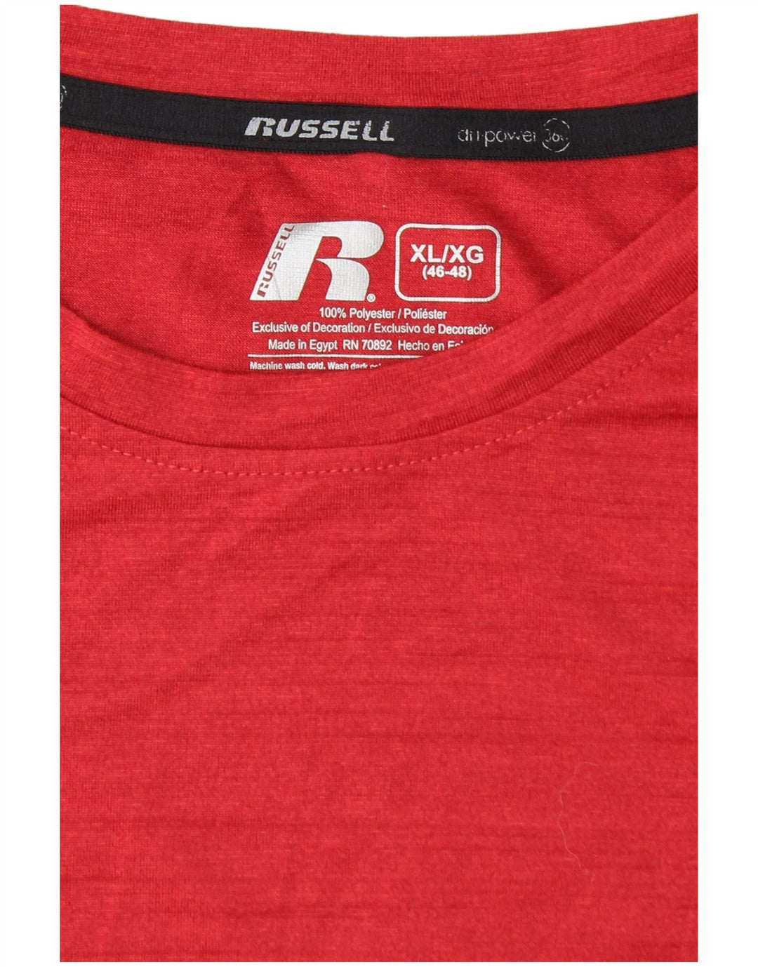 RUSSELL ATHLETIC Maglietta da uomo Dri-Power UK 46/48 XL Rosso chiazzato