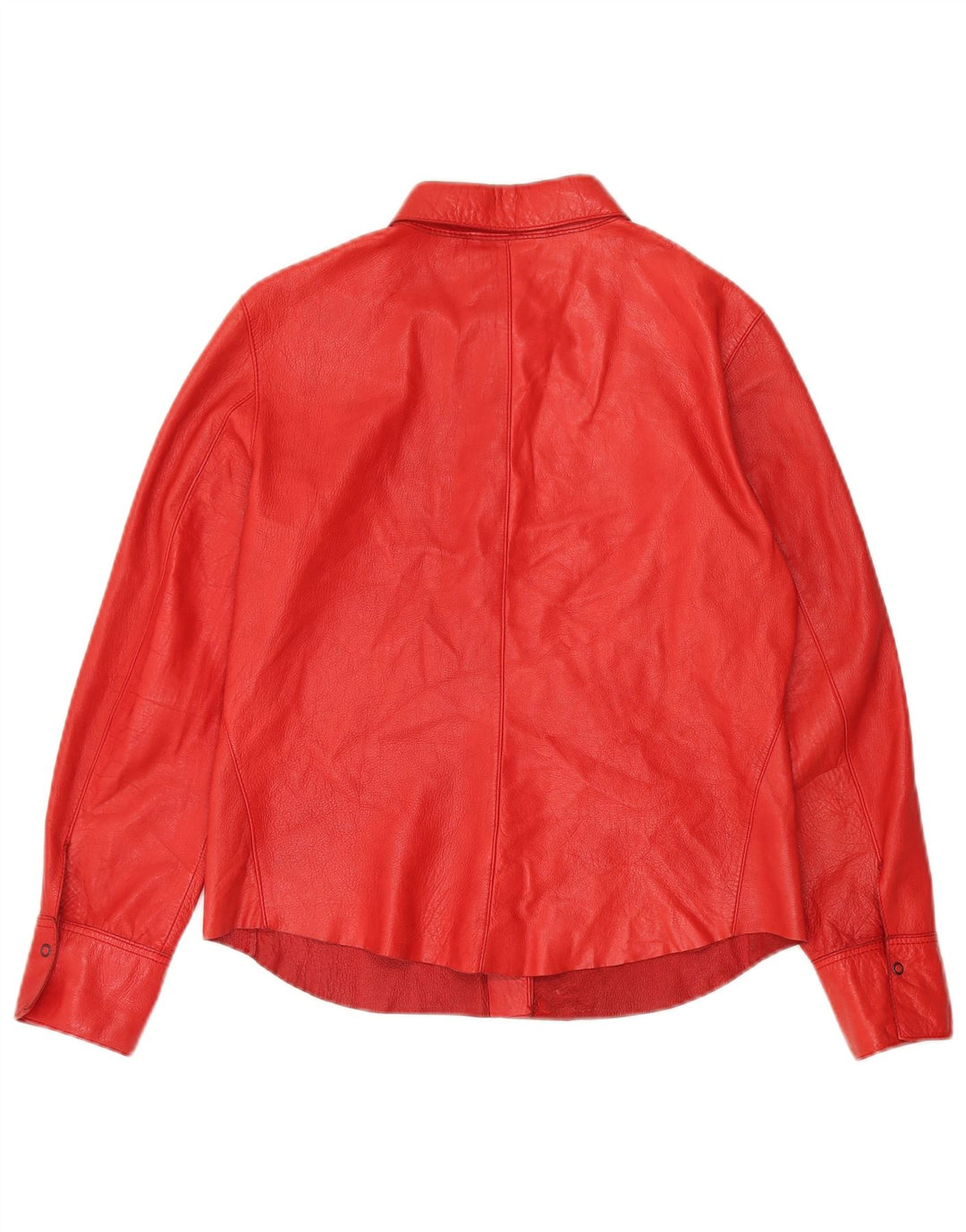 Camicia in pelle da donna Strenesse UK 12 Pelle di agnello rossa media